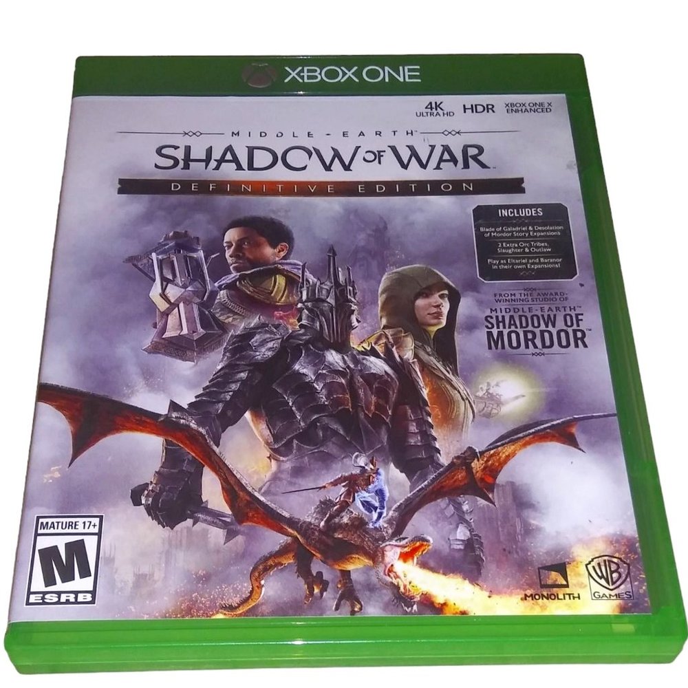 XBOX ONE Shadow of War Video Game 4K Ultra Middle Earth Definitive Edition 2018